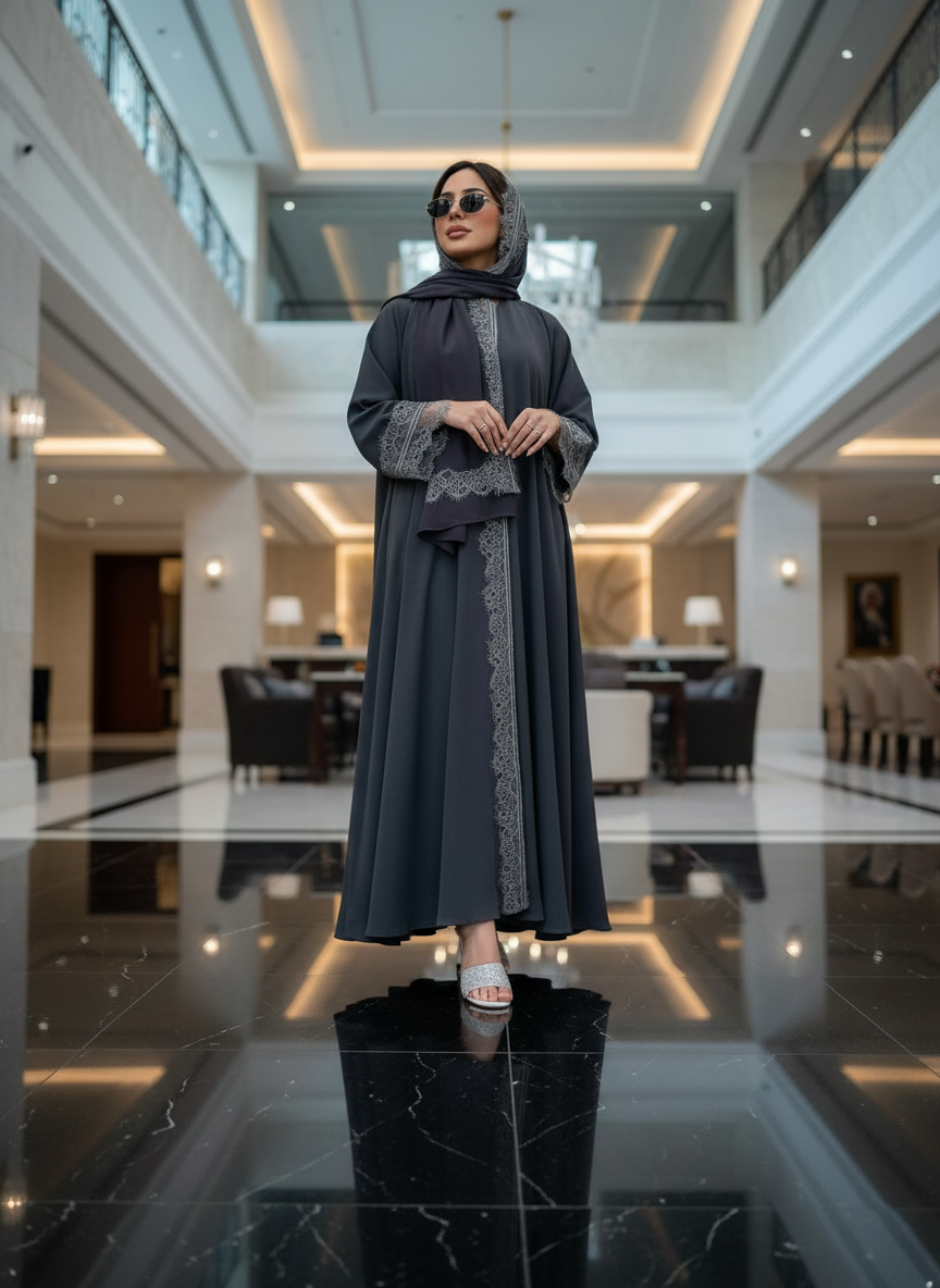 Model wearing elegant Sherz hijab